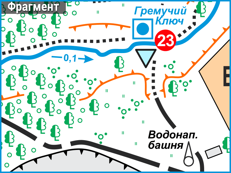Фрагмент туристической карты Воргольских скал HD-формата